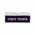 First Timer Navy Blue Award Ribbon w/ Gold Foil Print (4"x1 5/8")